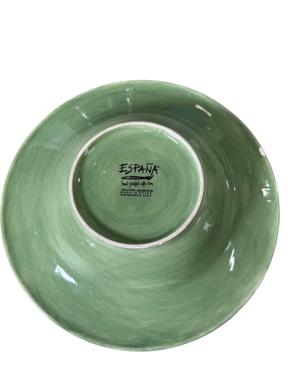 Hand Painted Green Dinner Plate - Espana